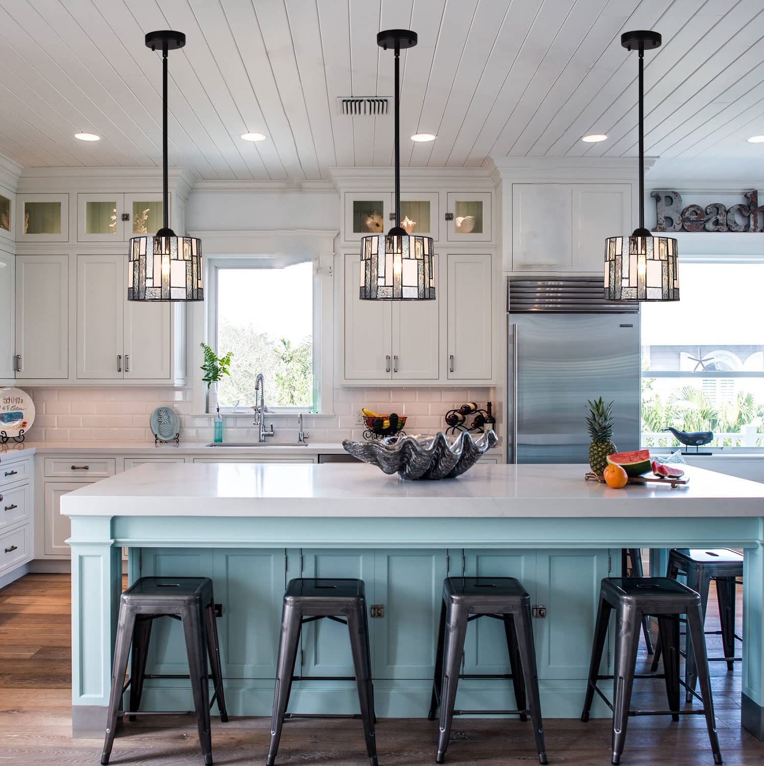 ARTZONE Tiffany Pendant Light, 8''Wide Pendant Lighting for